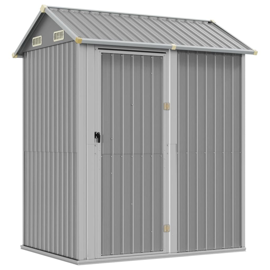 NNEVL Garden Shed Light Grey 192x152.5x237 cm Galvanised Steel-1