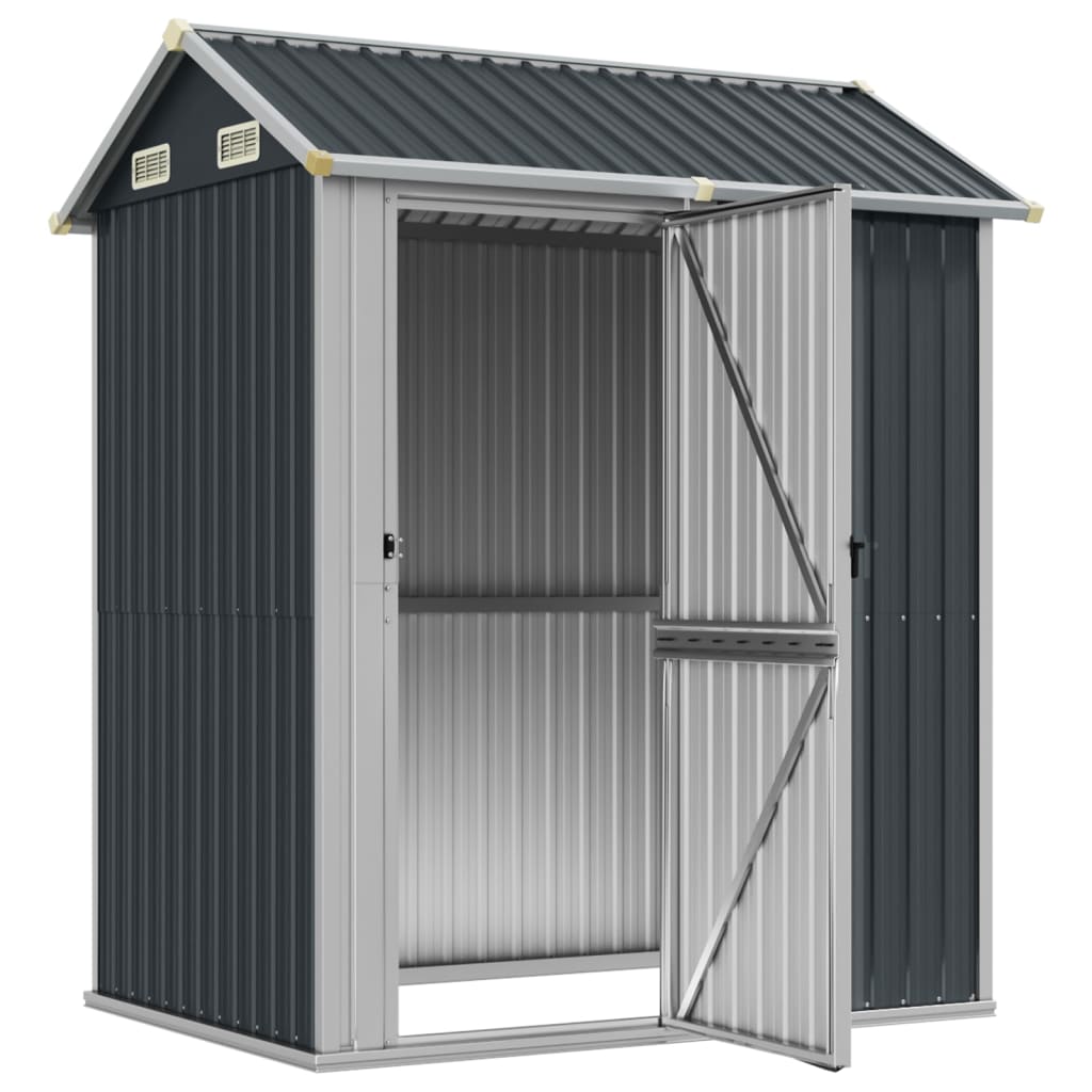 NNEVL Garden Shed Anthracite 192x152.5x237 cm Galvanised Steel-2