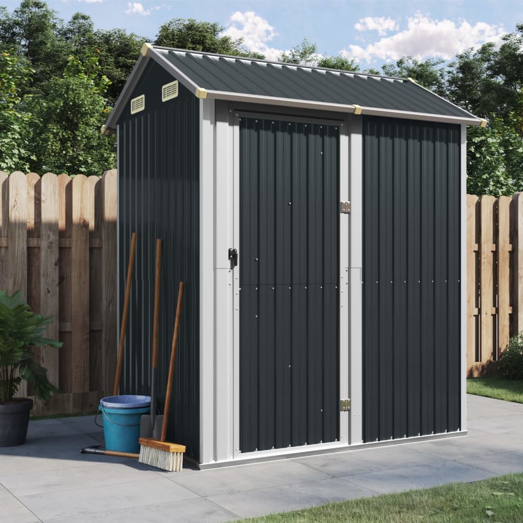 NNEVL Garden Shed Anthracite 192x152.5x237 cm Galvanised Steel-0