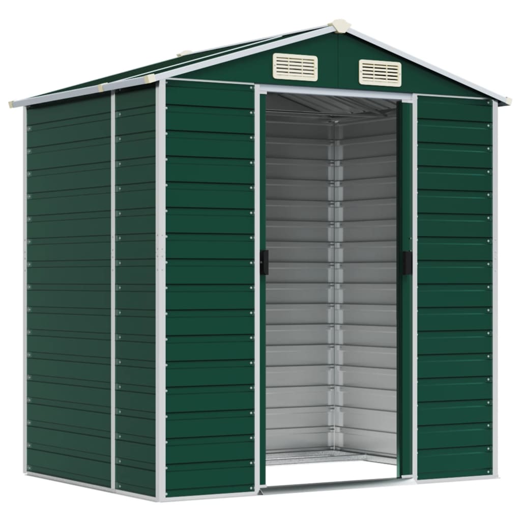 NNEVL Garden Shed Green 191x130x198 cm Galvanised Steel-2