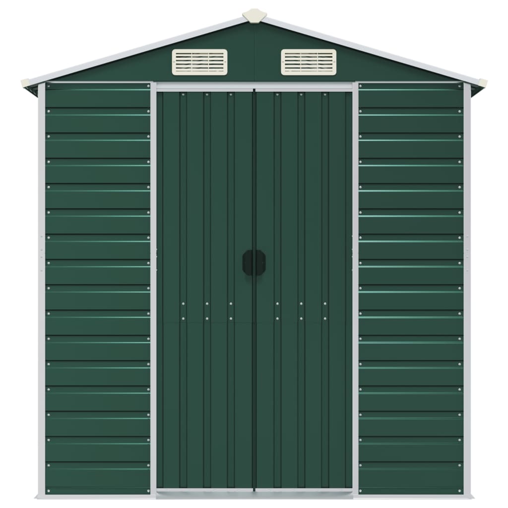 NNEVL Garden Shed Green 191x130x198 cm Galvanised Steel-3