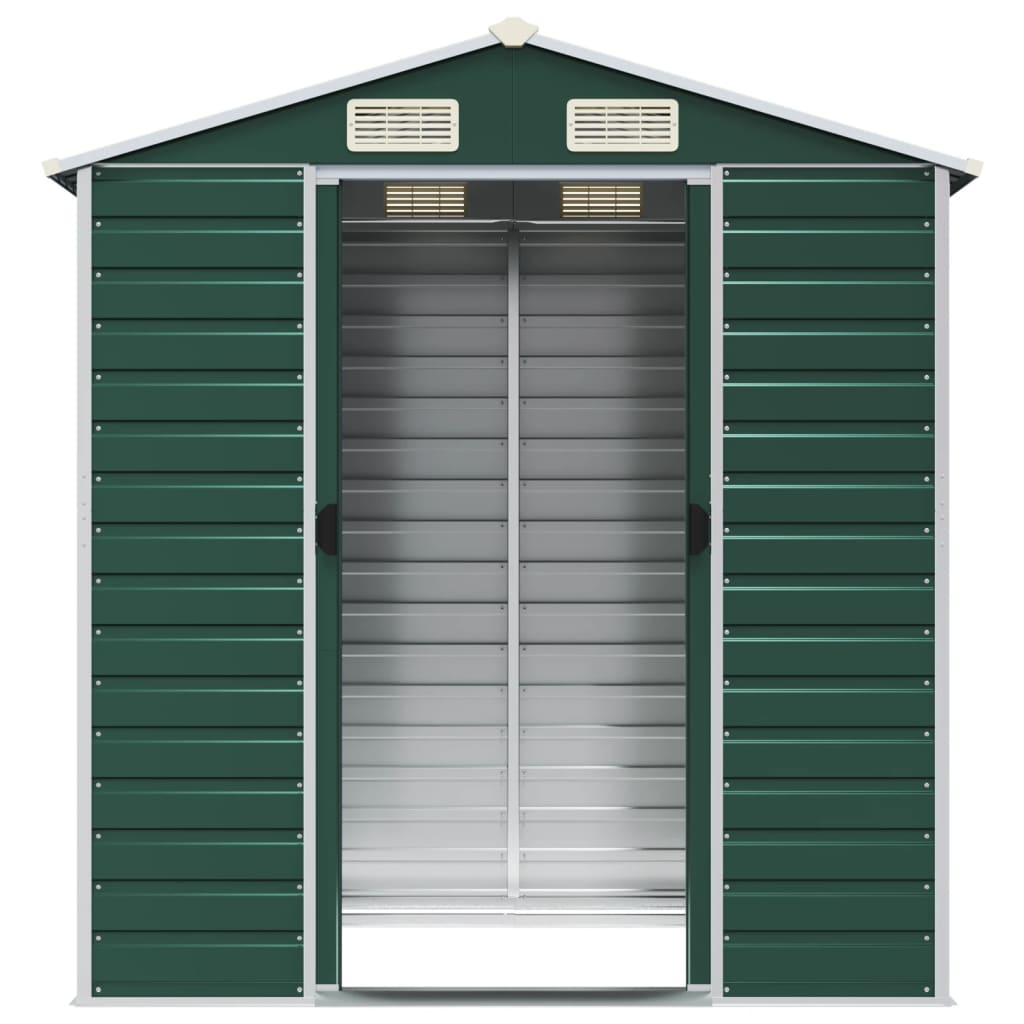 NNEVL Garden Shed Green 191x130x198 cm Galvanised Steel-4