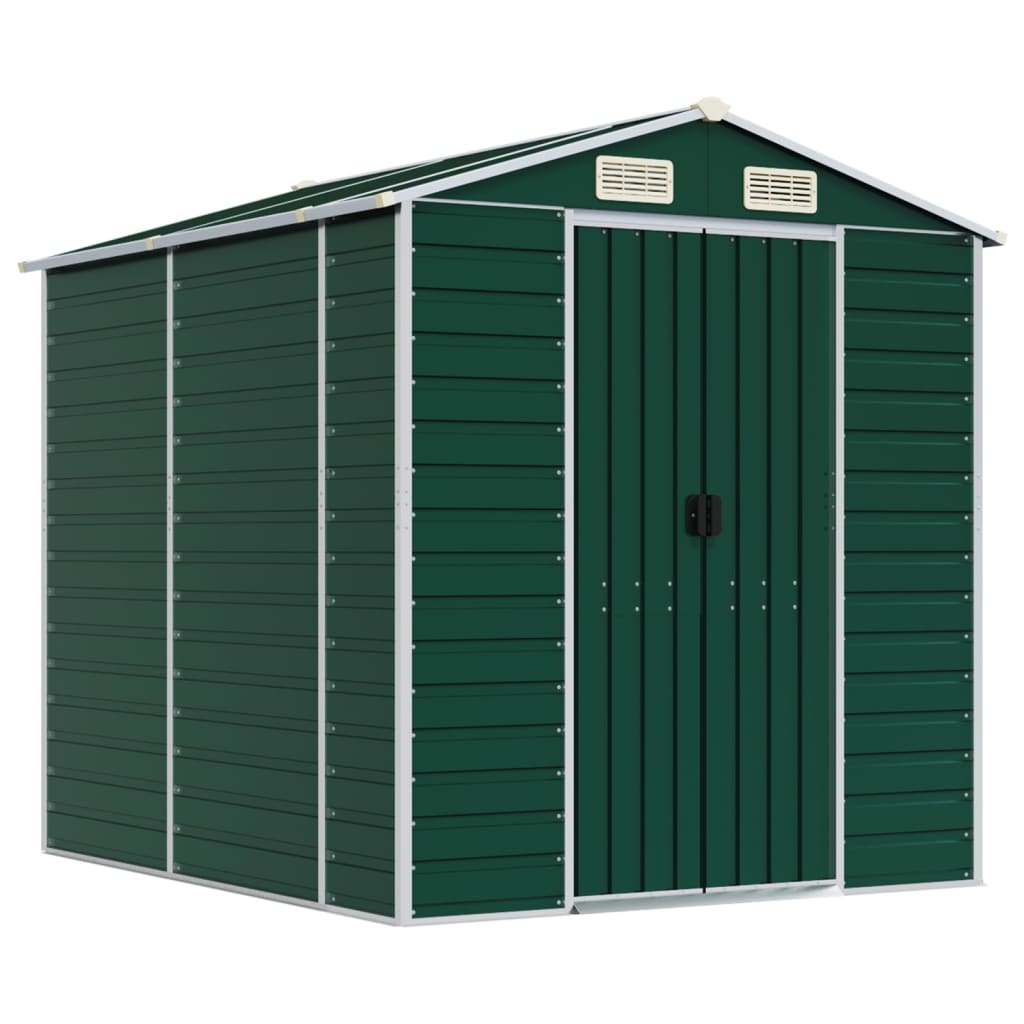 NNEVL Garden Shed Green 191x215x198 cm Galvanised Steel-1