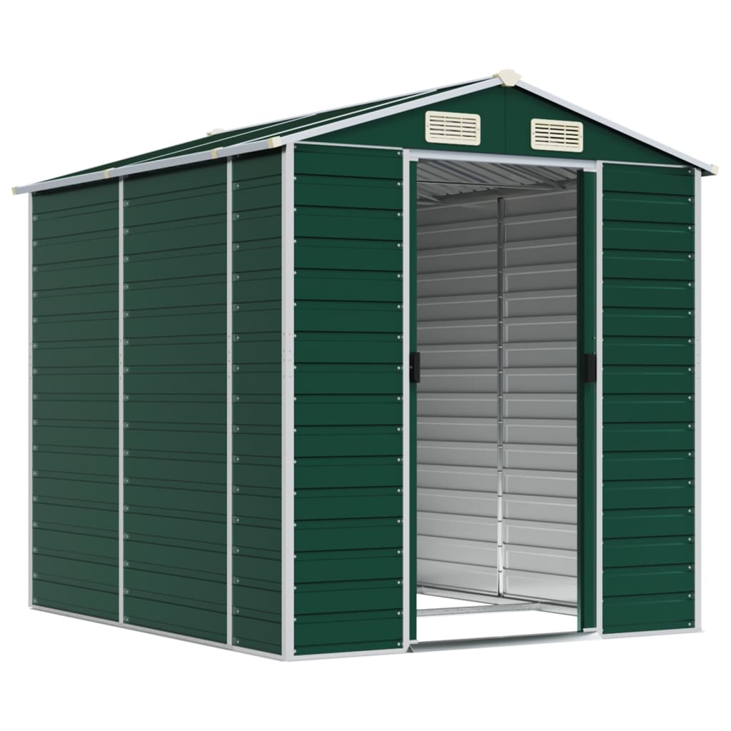 NNEVL Garden Shed Green 191x215x198 cm Galvanised Steel-2