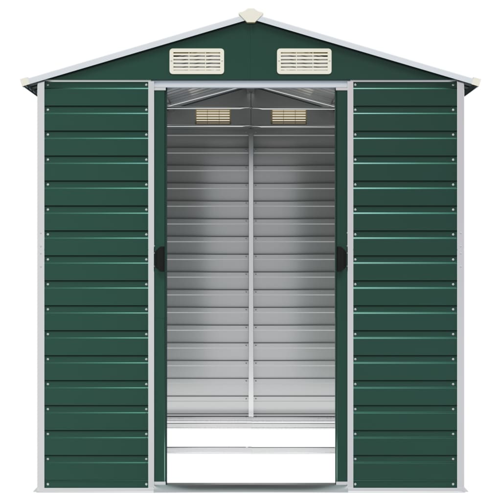 NNEVL Garden Shed Green 191x215x198 cm Galvanised Steel-4