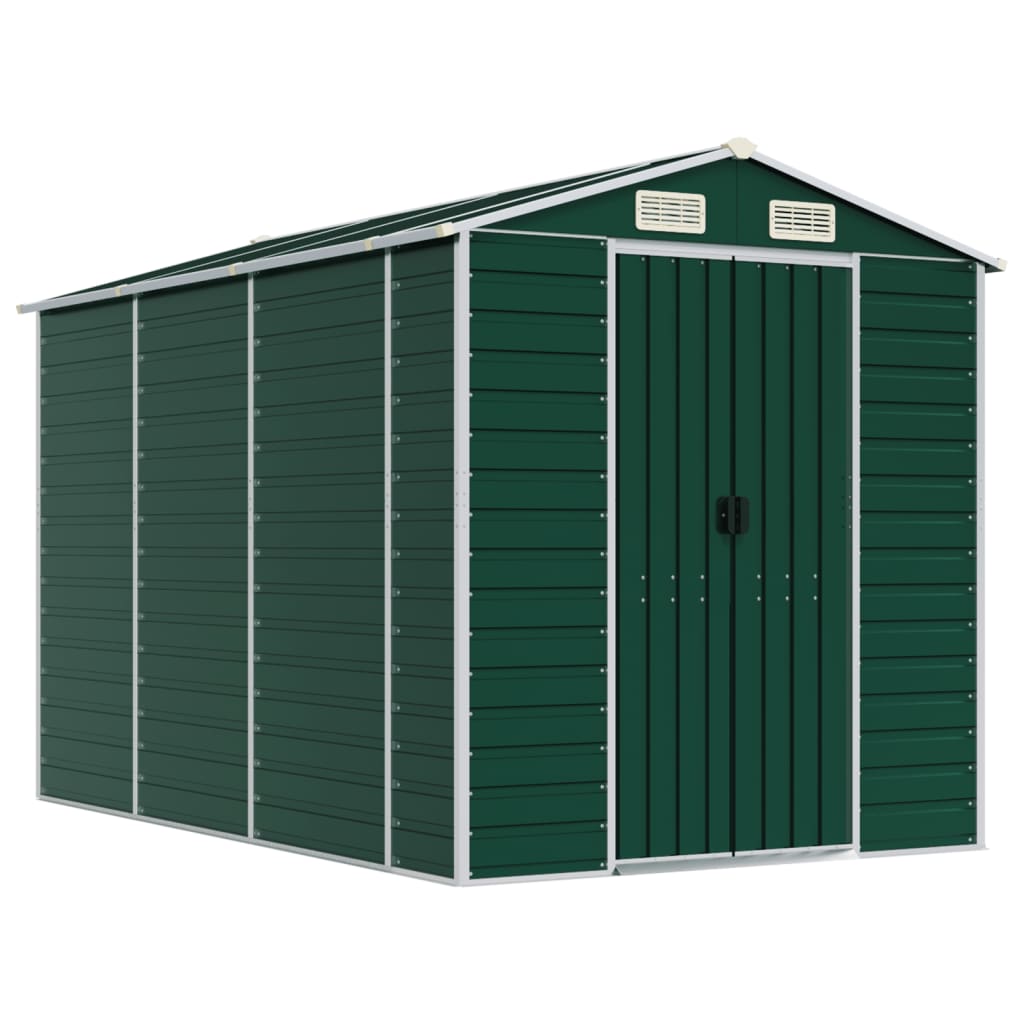 NNEVL Garden Shed Green 191x300x198 cm Galvanised Steel-1
