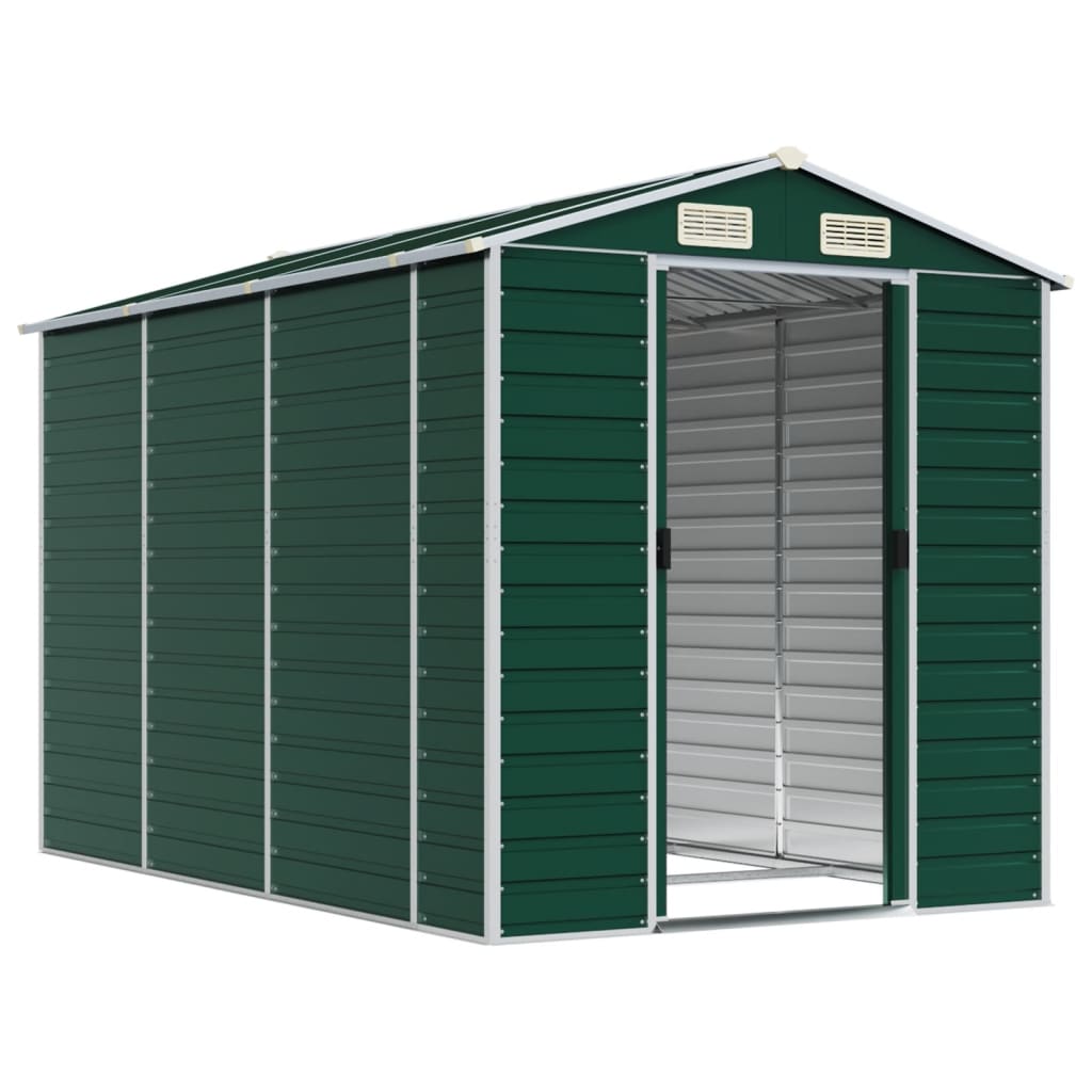 NNEVL Garden Shed Green 191x300x198 cm Galvanised Steel-2