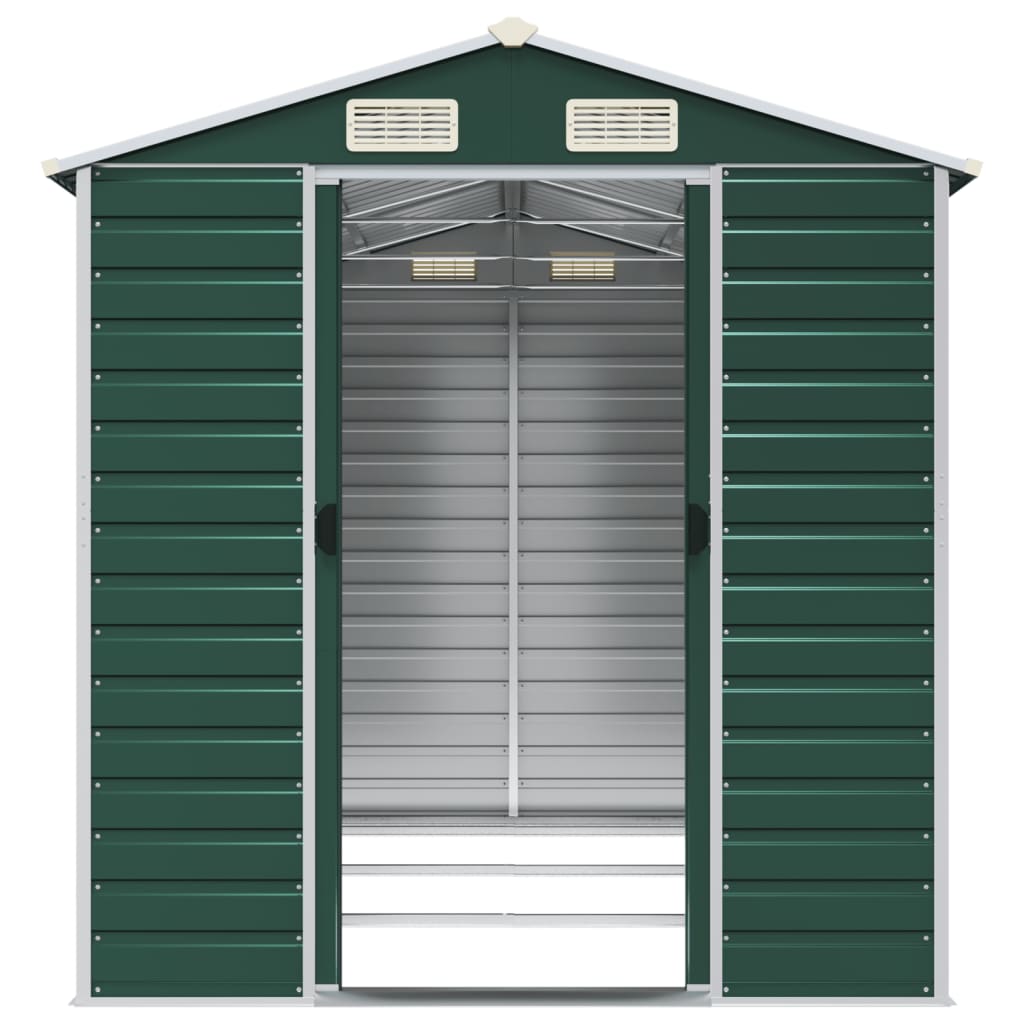 NNEVL Garden Shed Green 191x300x198 cm Galvanised Steel-4