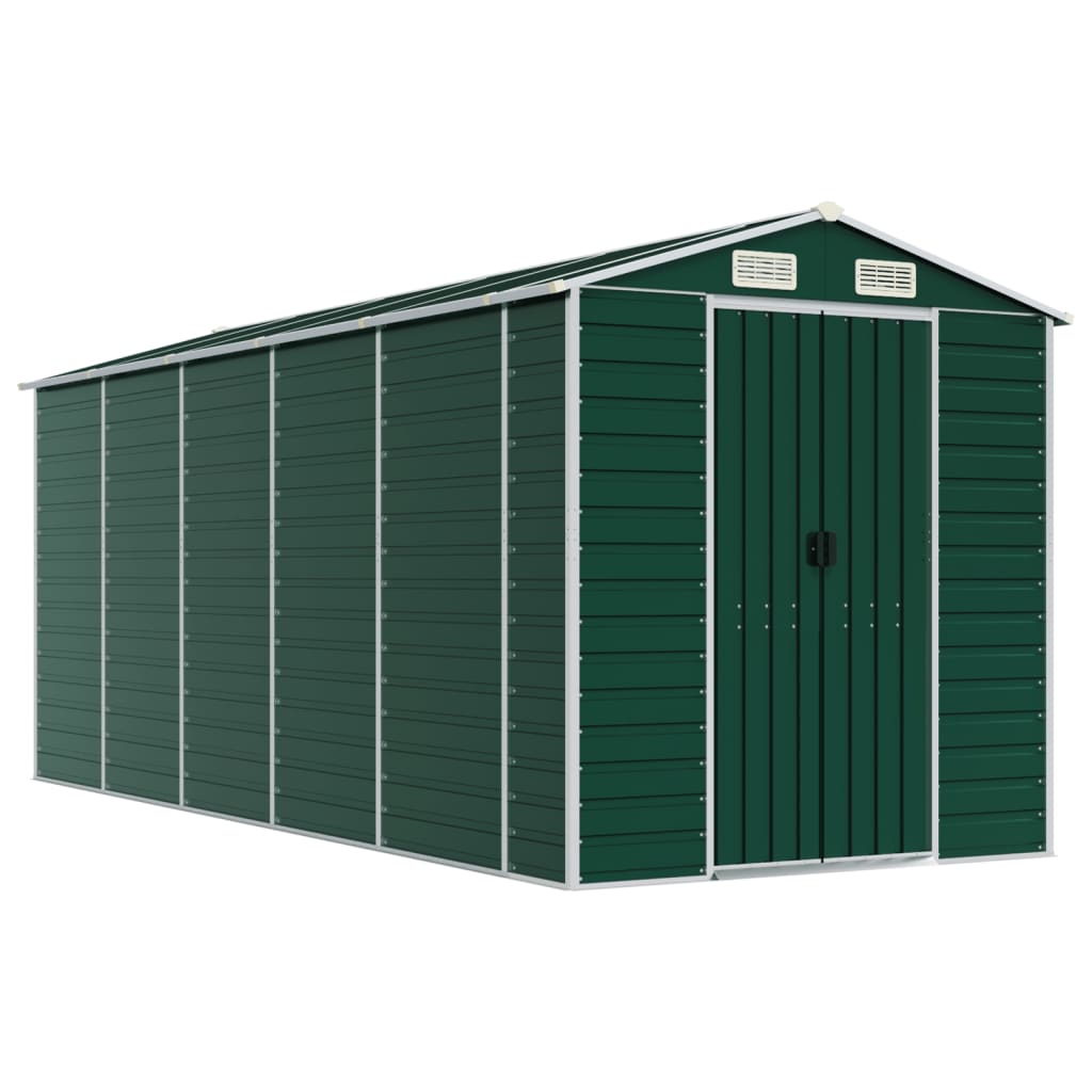 NNEVL Garden Shed Green 191x470x198 cm Galvanised Steel-1