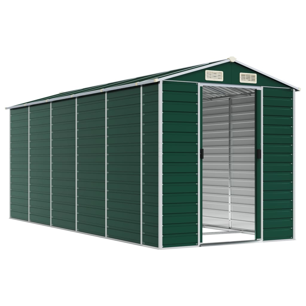 NNEVL Garden Shed Green 191x470x198 cm Galvanised Steel-2