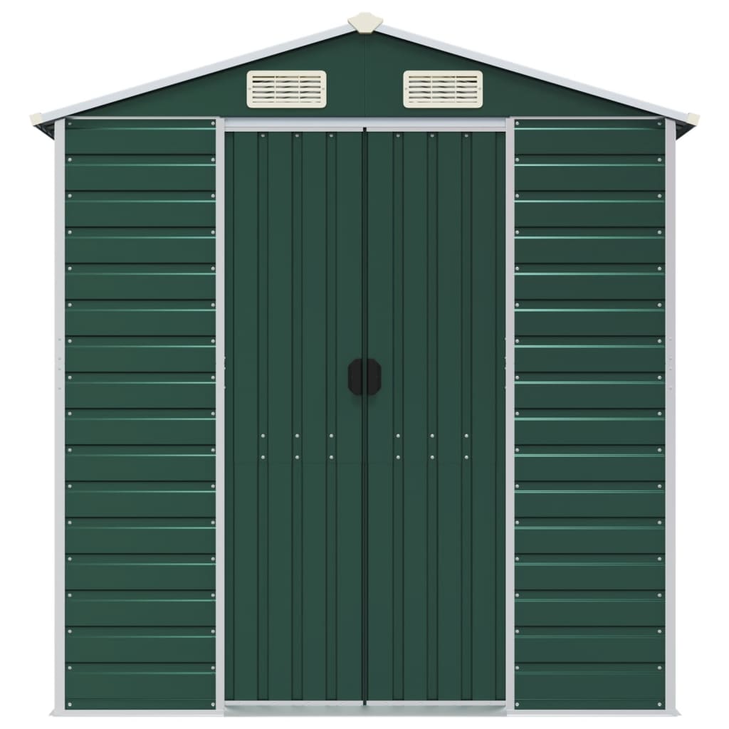 NNEVL Garden Shed Green 191x470x198 cm Galvanised Steel-3