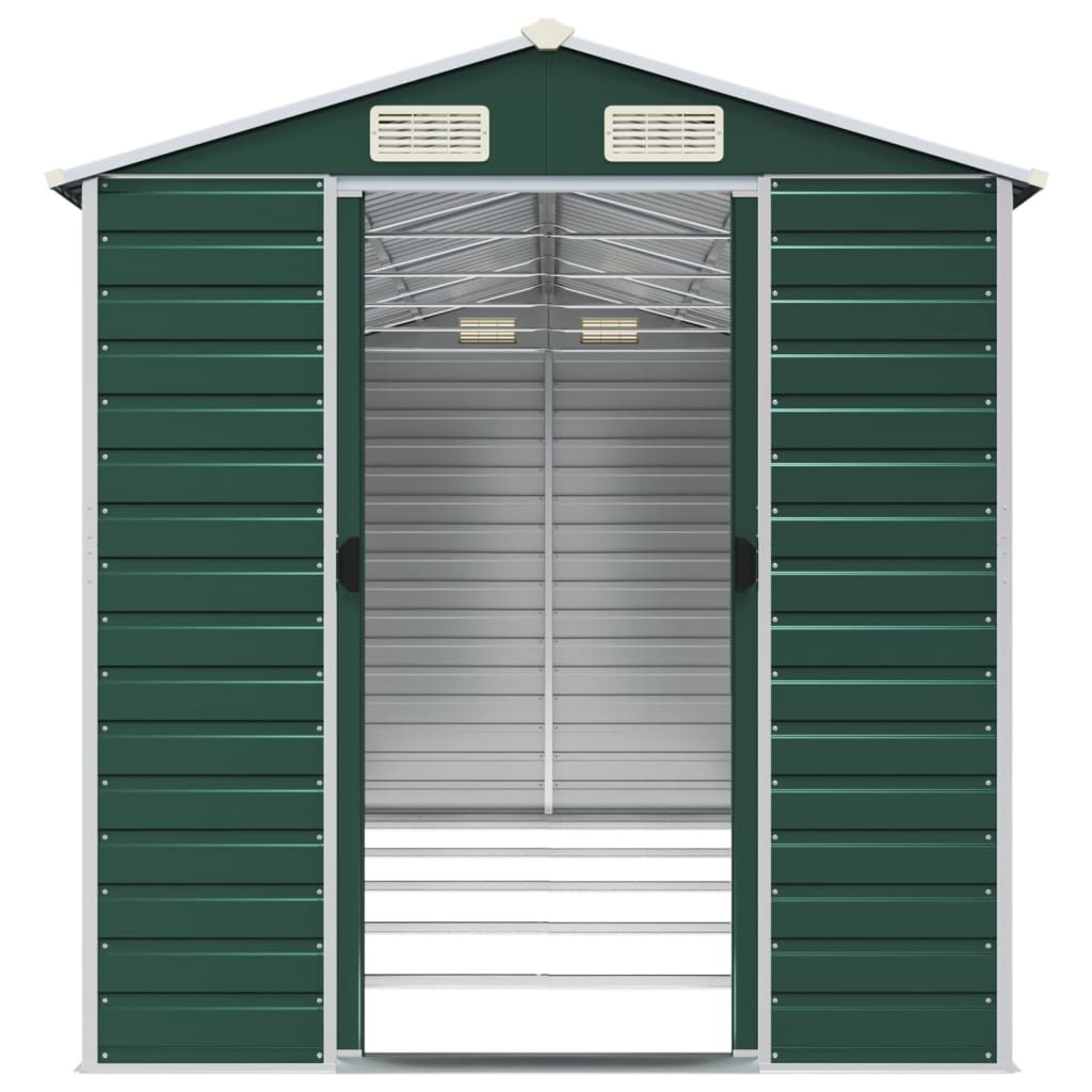 NNEVL Garden Shed Green 191x470x198 cm Galvanised Steel-4