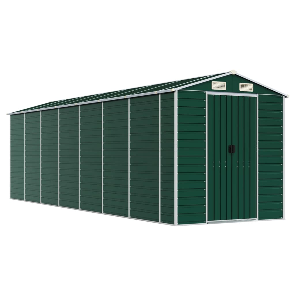 NNEVL Garden Shed Green 191x640x198 cm Galvanised Steel-1