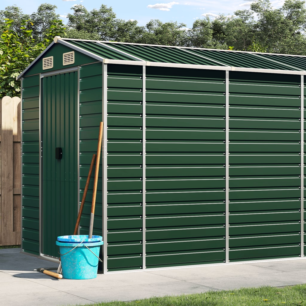 NNEVL Garden Shed Green 191x640x198 cm Galvanised Steel-0