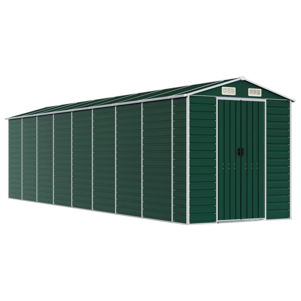 NNEVL Garden Shed Green 191x725x198 cm Galvanised Steel-1