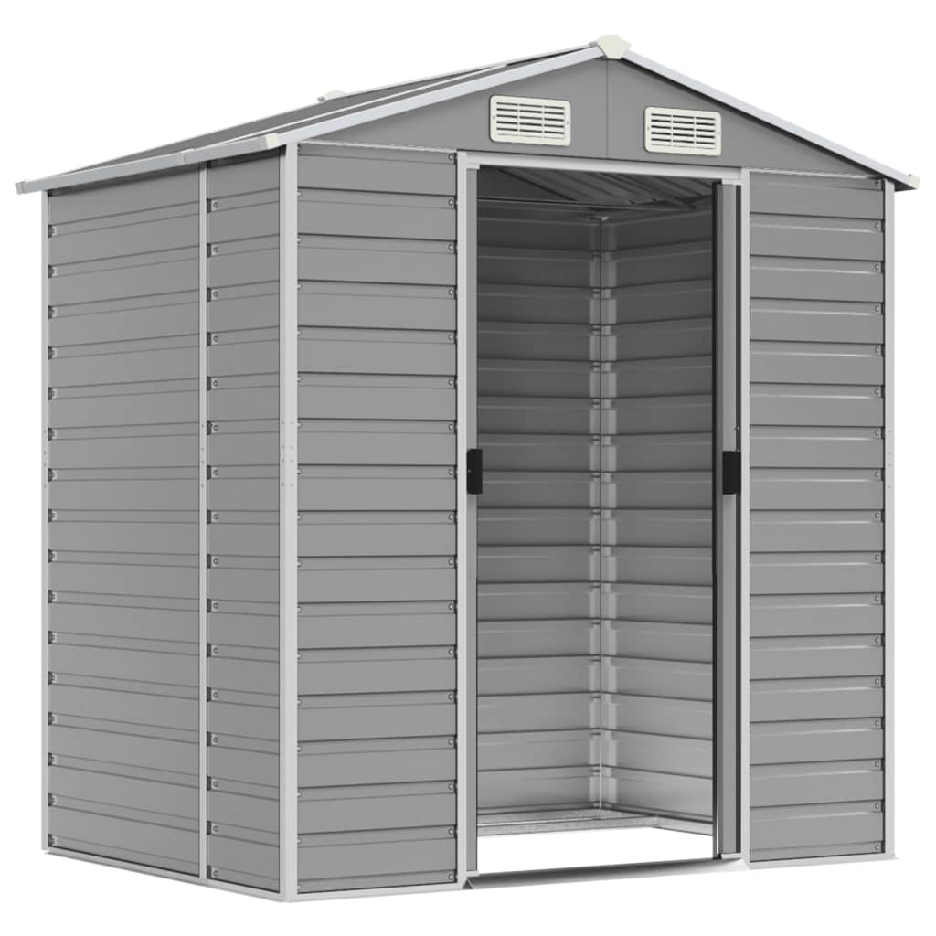 NNEVL Garden Shed Light Grey 191x130x198 cm Galvanised Steel-2