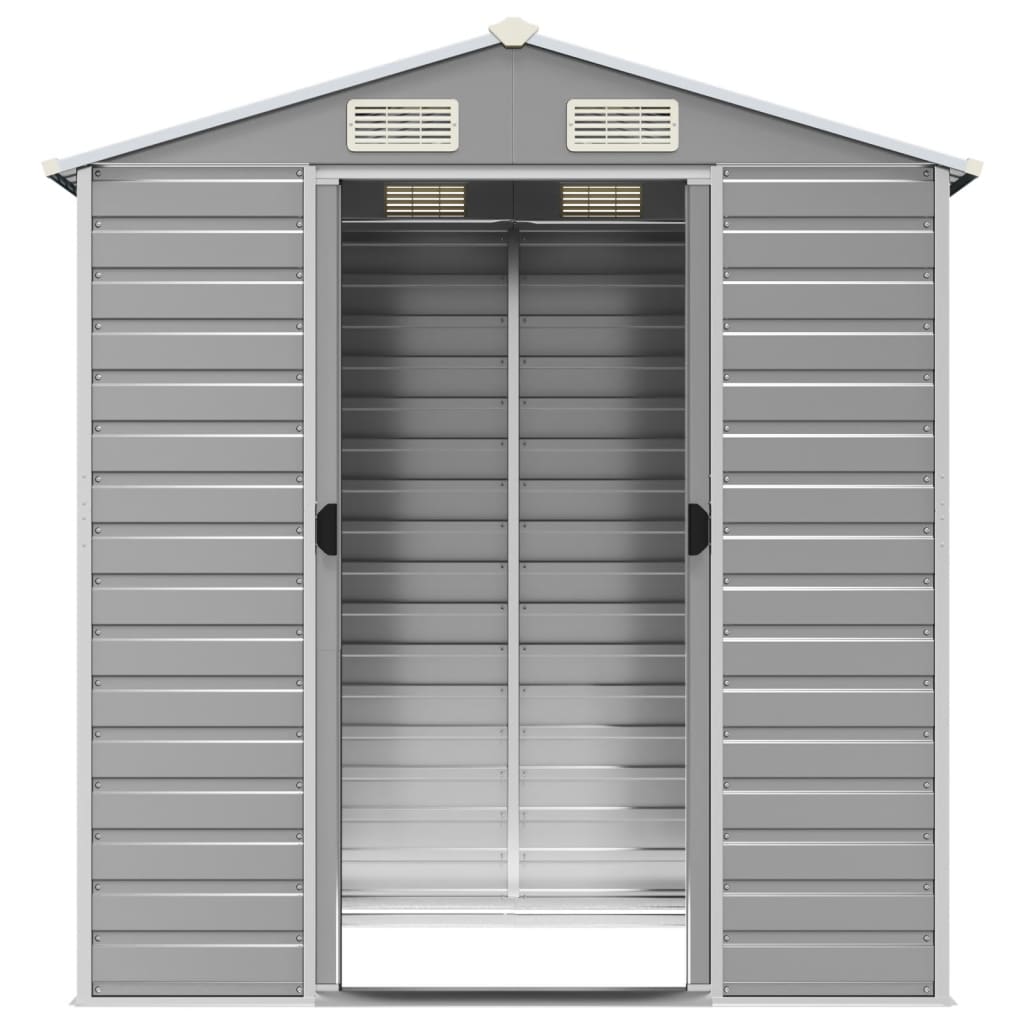 NNEVL Garden Shed Light Grey 191x130x198 cm Galvanised Steel-4