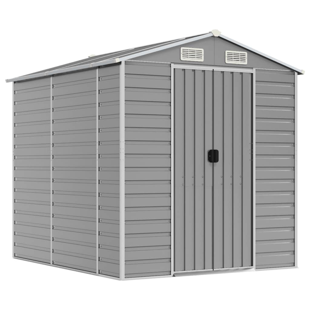 NNEVL Garden Shed Light Grey 191x215x198 cm Galvanised Steel-1