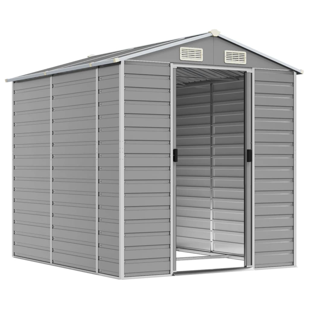 NNEVL Garden Shed Light Grey 191x215x198 cm Galvanised Steel-2