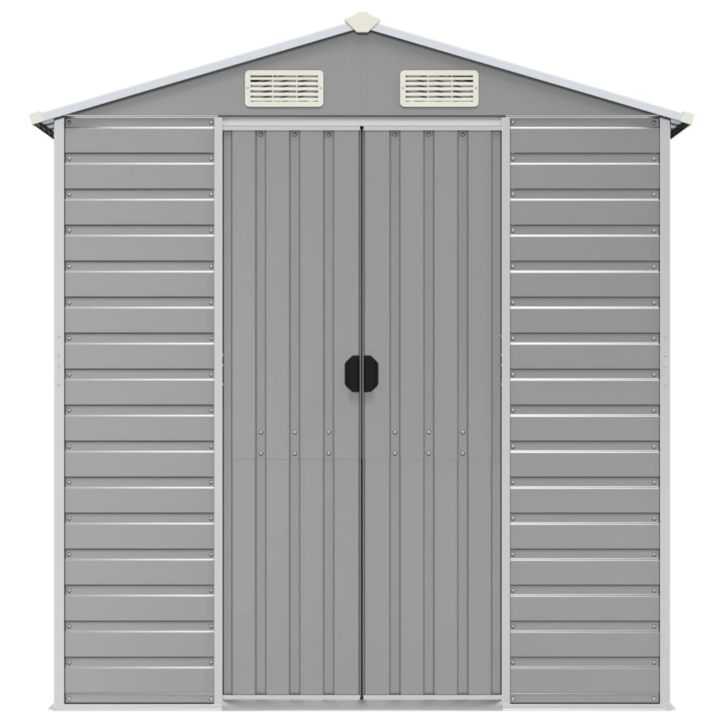 NNEVL Garden Shed Light Grey 191x215x198 cm Galvanised Steel-3