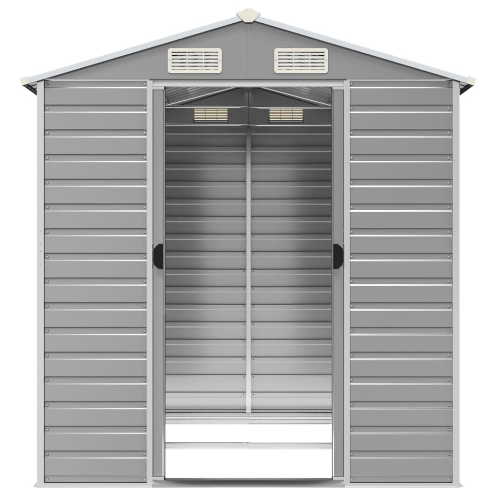NNEVL Garden Shed Light Grey 191x215x198 cm Galvanised Steel-4