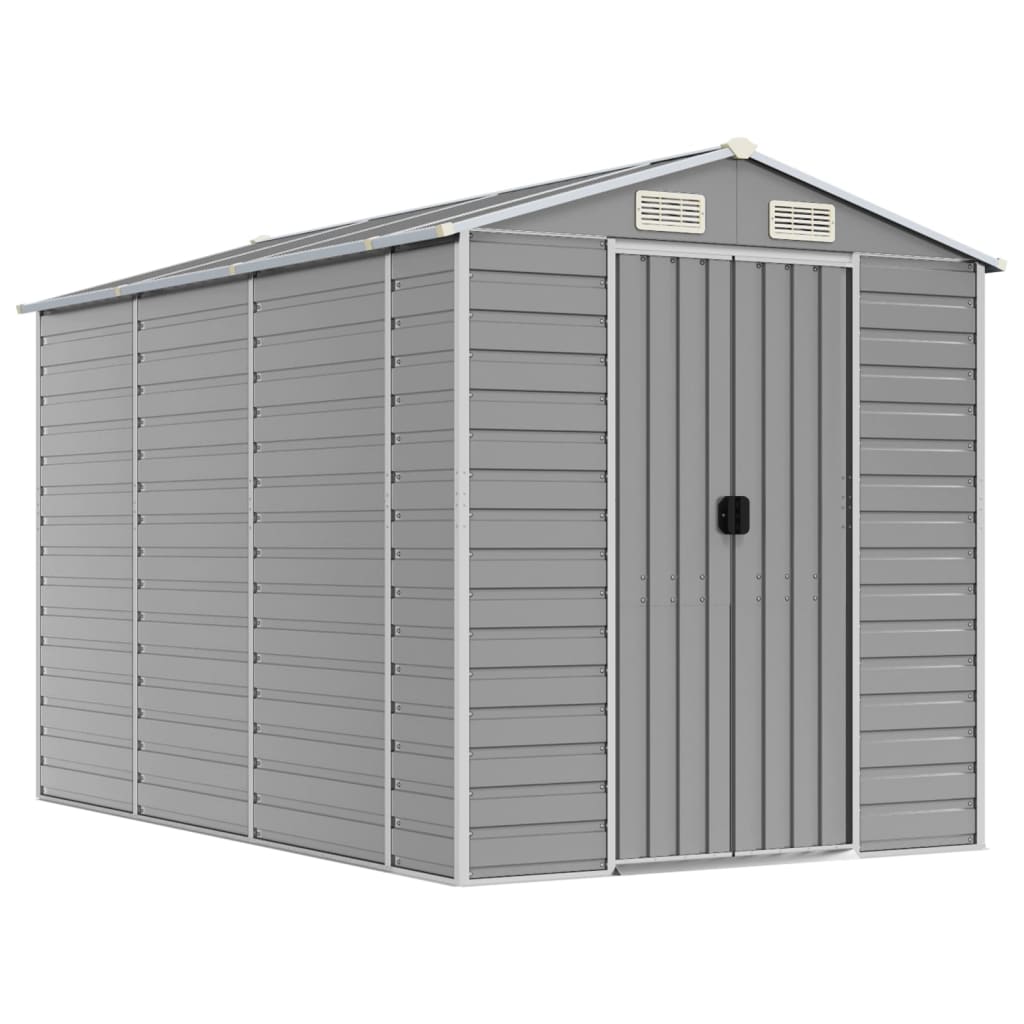 NNEVL Garden Shed Light Grey 191x300x198 cm Galvanised Steel-1