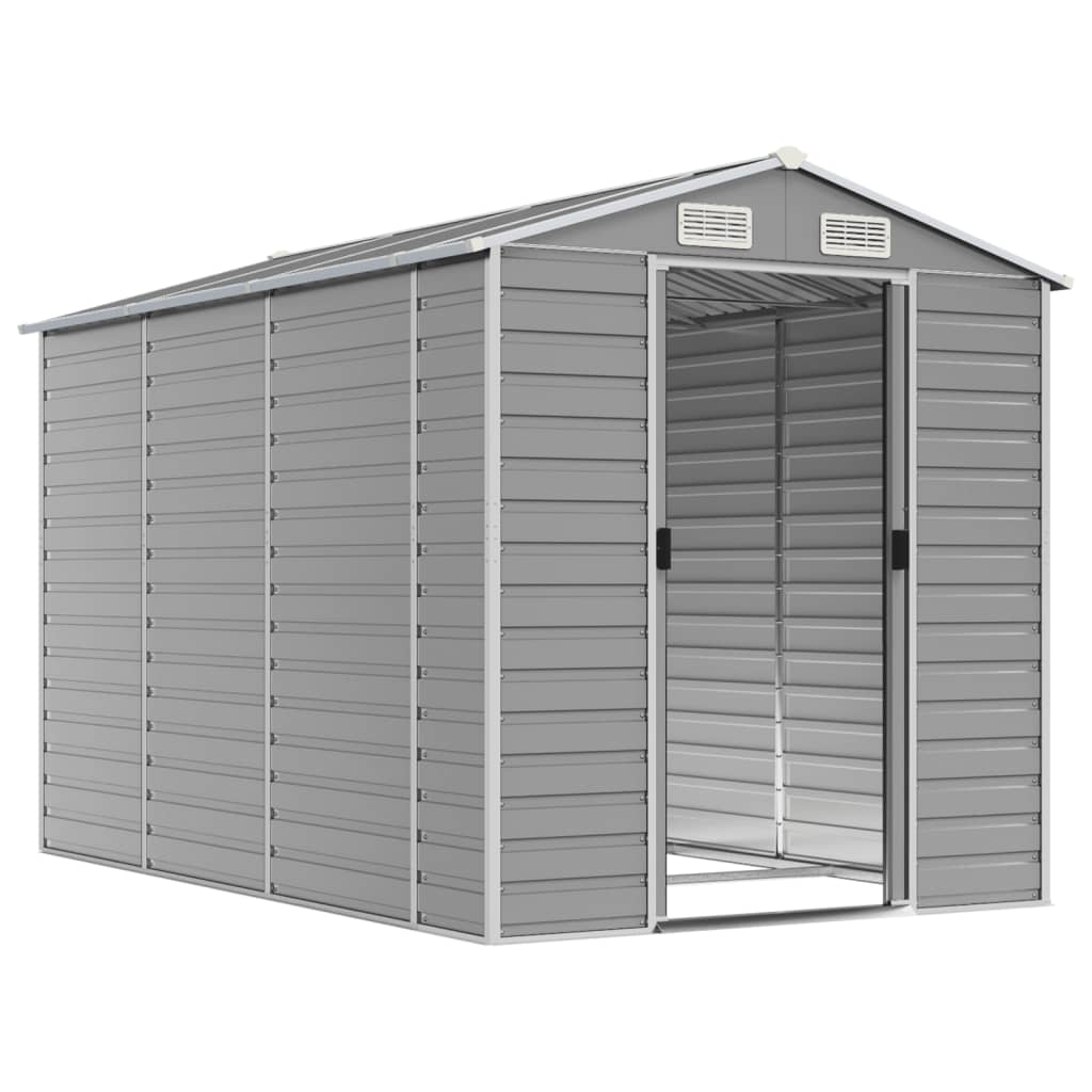 NNEVL Garden Shed Light Grey 191x300x198 cm Galvanised Steel-2