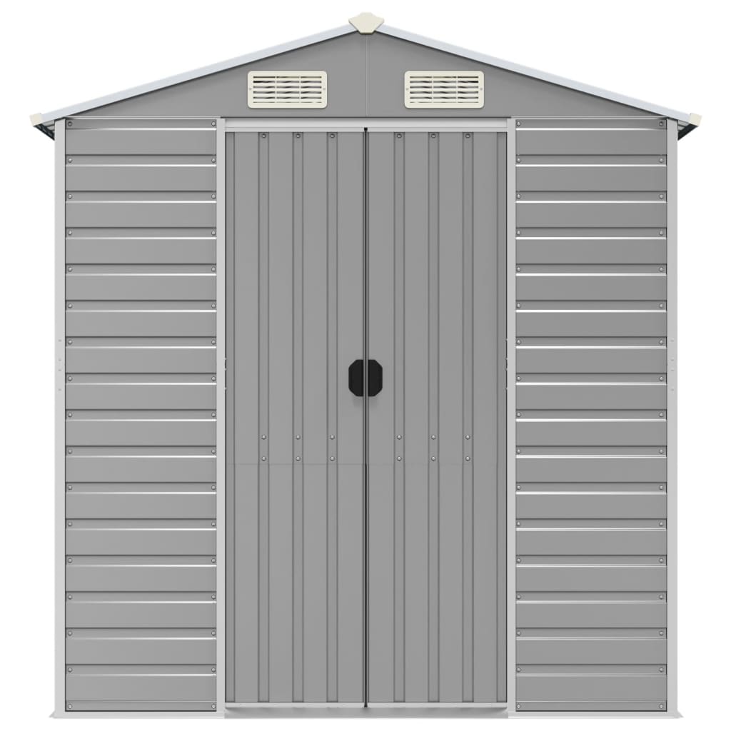 NNEVL Garden Shed Light Grey 191x300x198 cm Galvanised Steel-3
