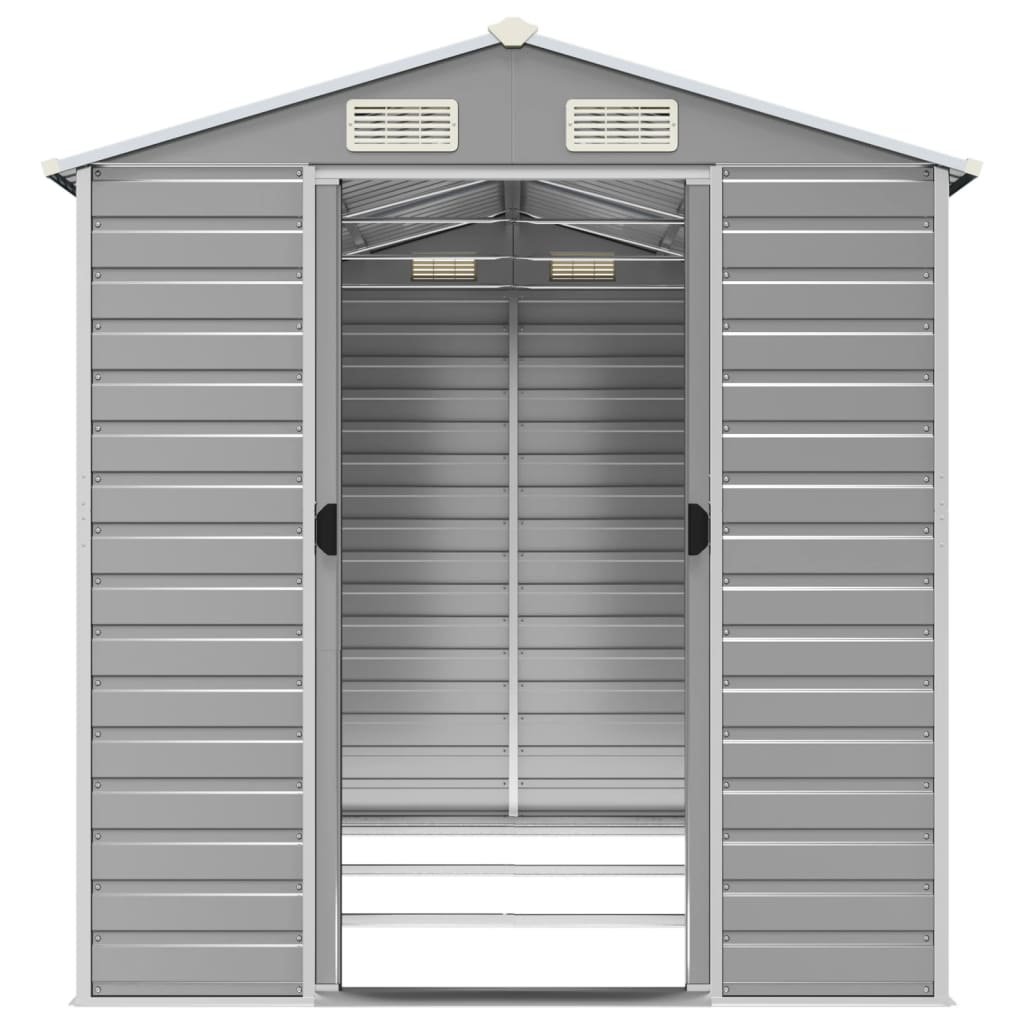 NNEVL Garden Shed Light Grey 191x300x198 cm Galvanised Steel-4