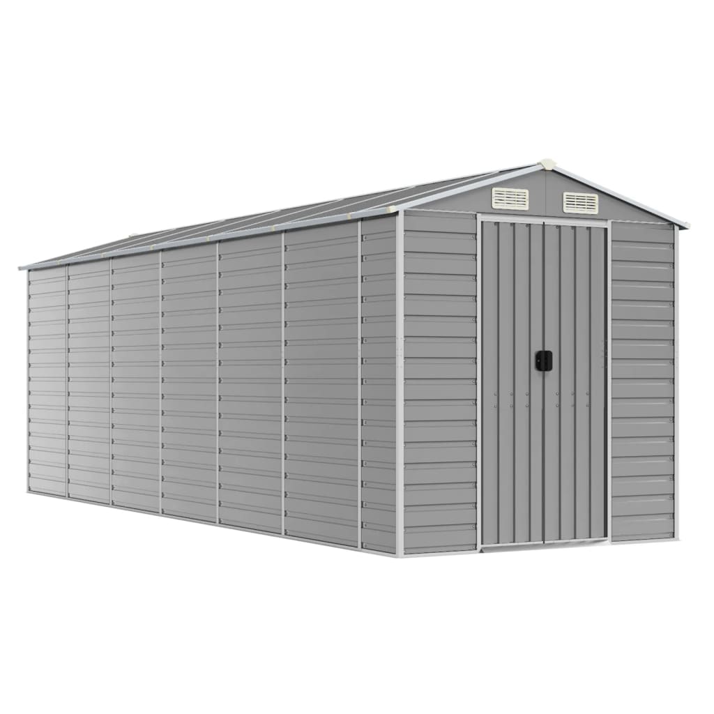 NNEVL Garden Shed Light Grey 191x555x198 cm Galvanised Steel-1