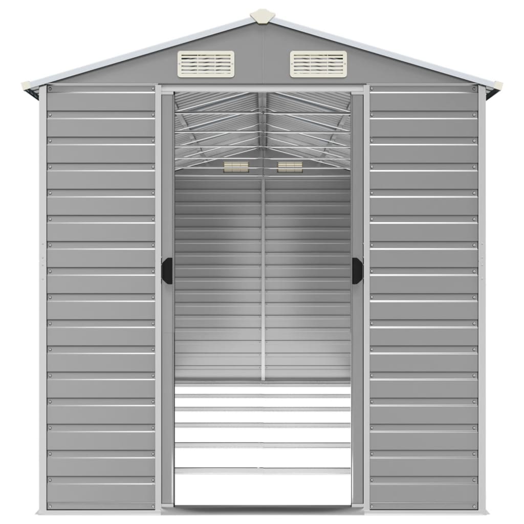 NNEVL Garden Shed Light Grey 191x555x198 cm Galvanised Steel-4