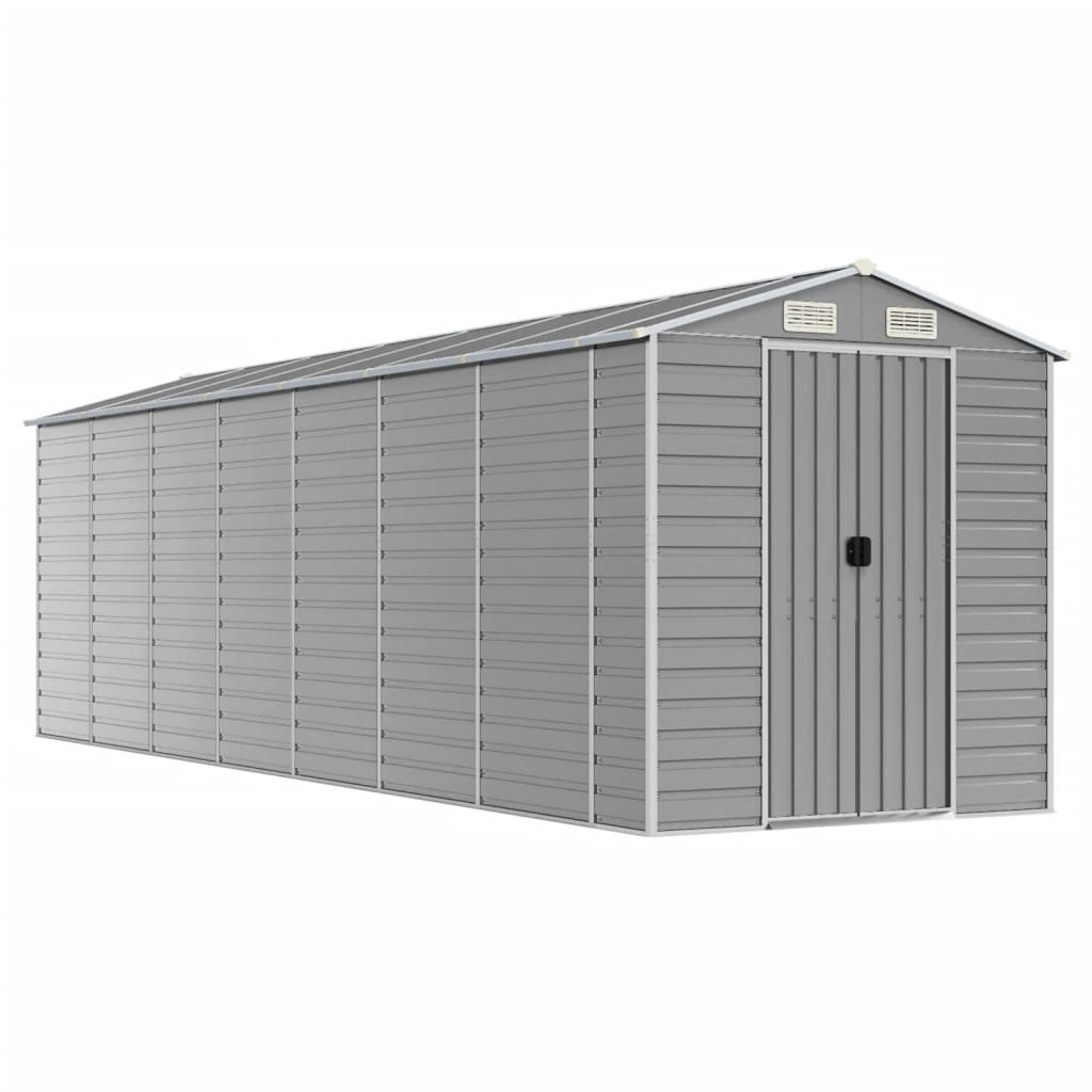 NNEVL Garden Shed Light Grey 191x640x198 cm Galvanised Steel-1