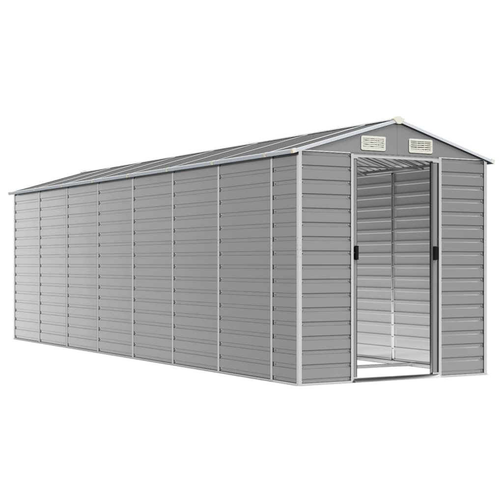 NNEVL Garden Shed Light Grey 191x640x198 cm Galvanised Steel-2
