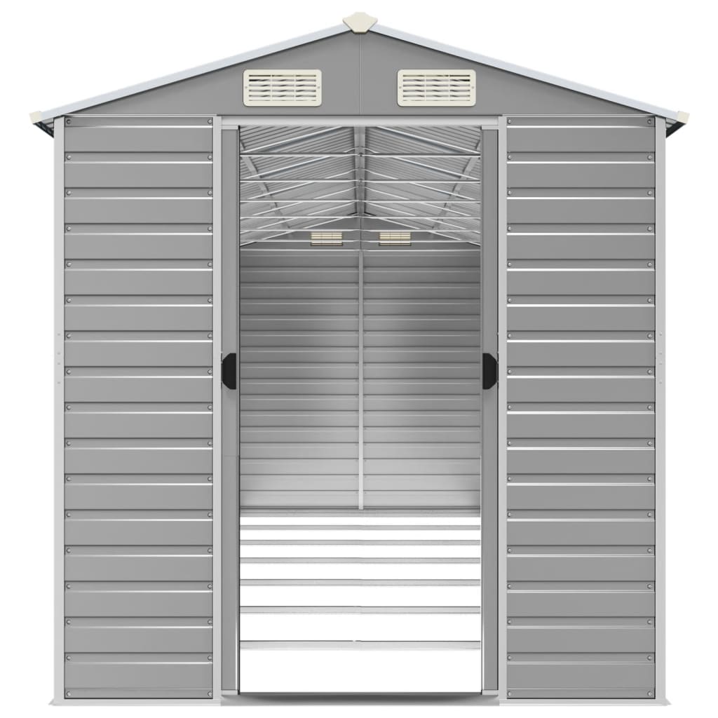 NNEVL Garden Shed Light Grey 191x640x198 cm Galvanised Steel-4