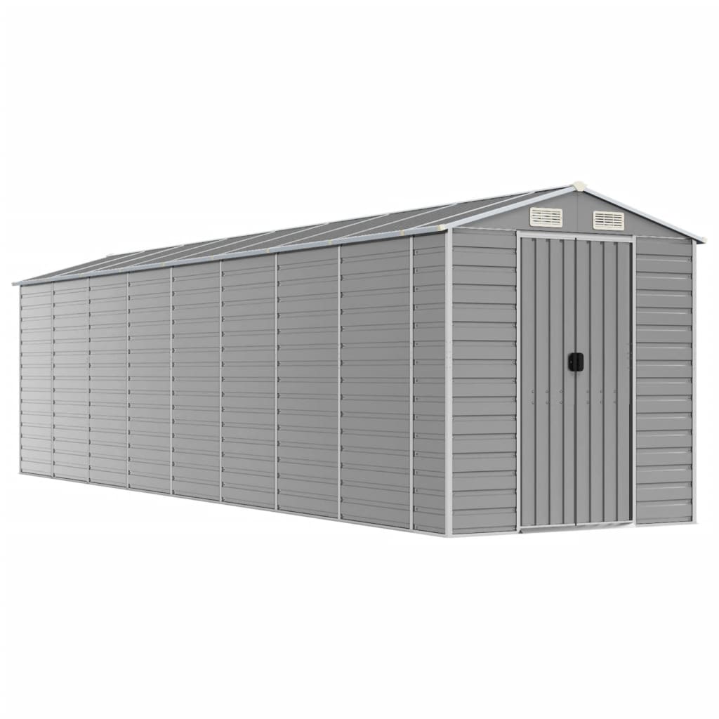 NNEVL Garden Shed Light Grey 191x725x198 cm Galvanised Steel-1