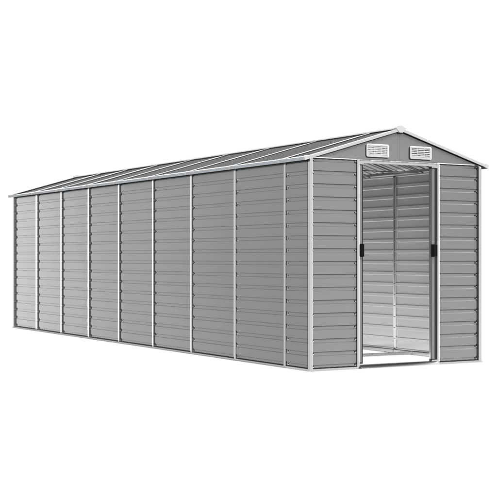 NNEVL Garden Shed Light Grey 191x725x198 cm Galvanised Steel-2