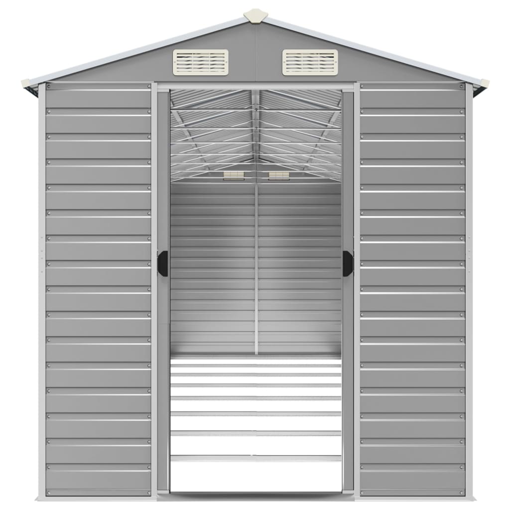 NNEVL Garden Shed Light Grey 191x725x198 cm Galvanised Steel-4