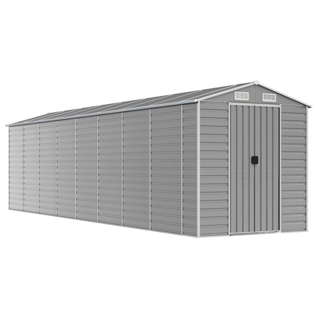 NNEVL Garden Shed Light Grey 191x810x198 cm Galvanised Steel-1