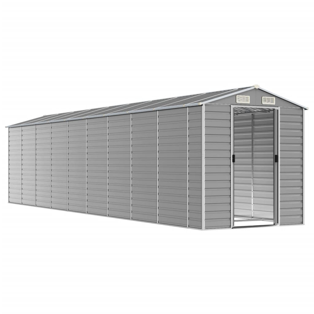 NNEVL Garden Shed Light Grey 191x810x198 cm Galvanised Steel-2