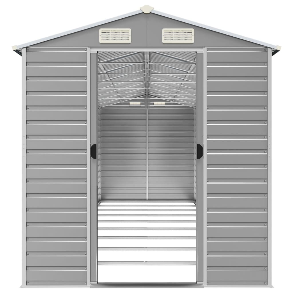 NNEVL Garden Shed Light Grey 191x810x198 cm Galvanised Steel-4