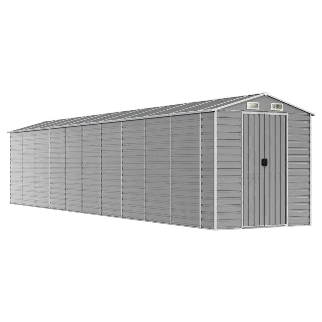 NNEVL Garden Shed Light Grey 191x895x198 cm Galvanised Steel-1