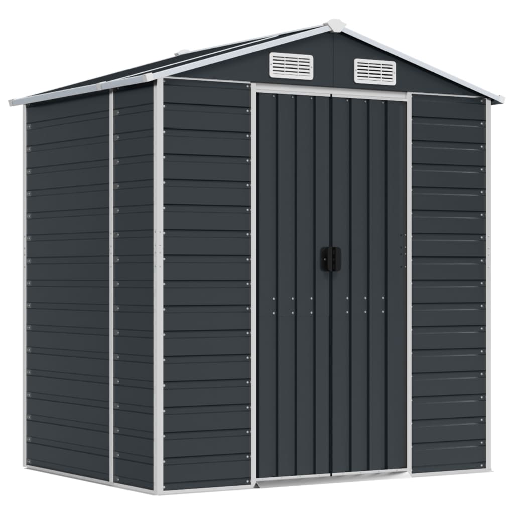 NNEVL Garden Shed Anthracite 191x130x198 cm Galvanised Steel-1