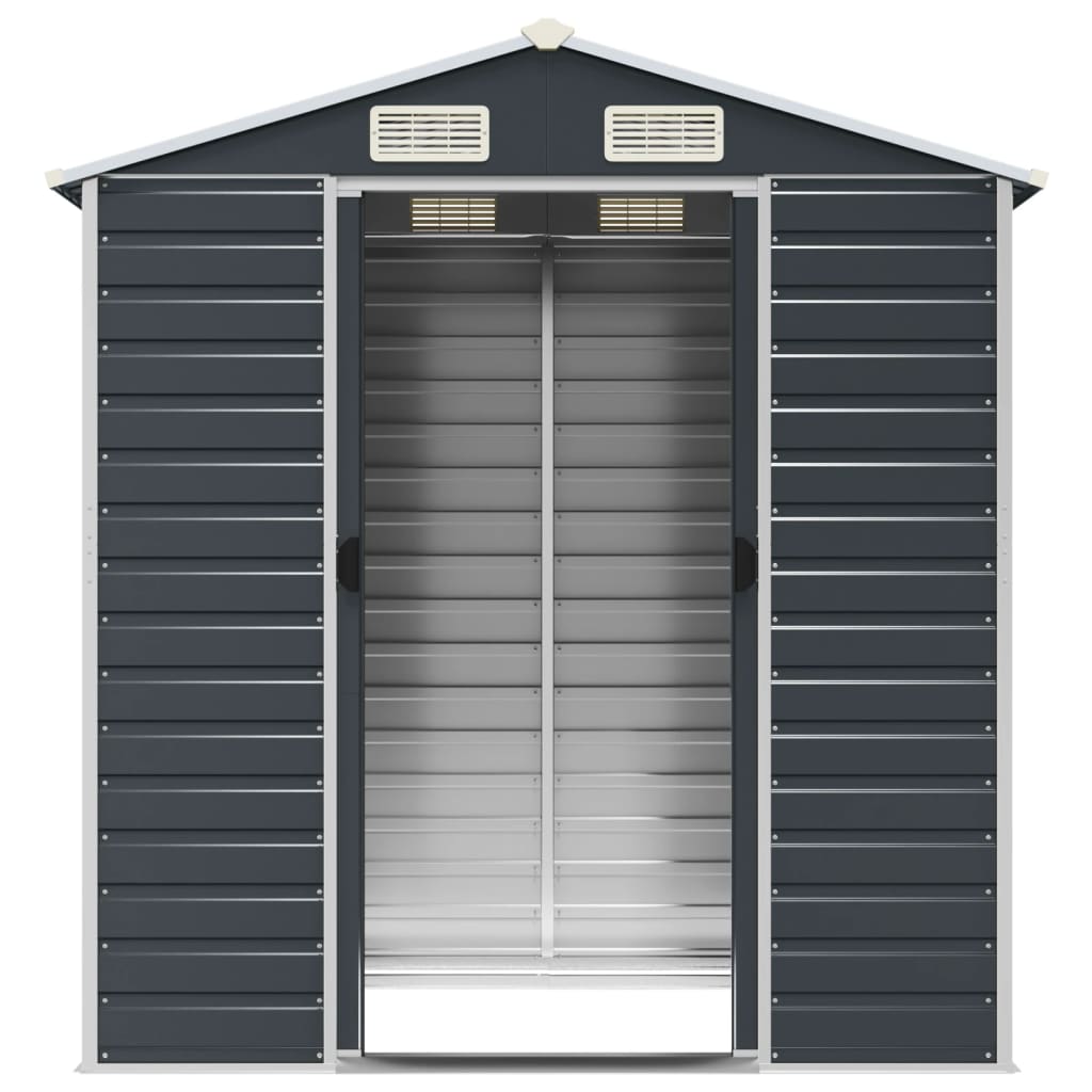 NNEVL Garden Shed Anthracite 191x130x198 cm Galvanised Steel-4