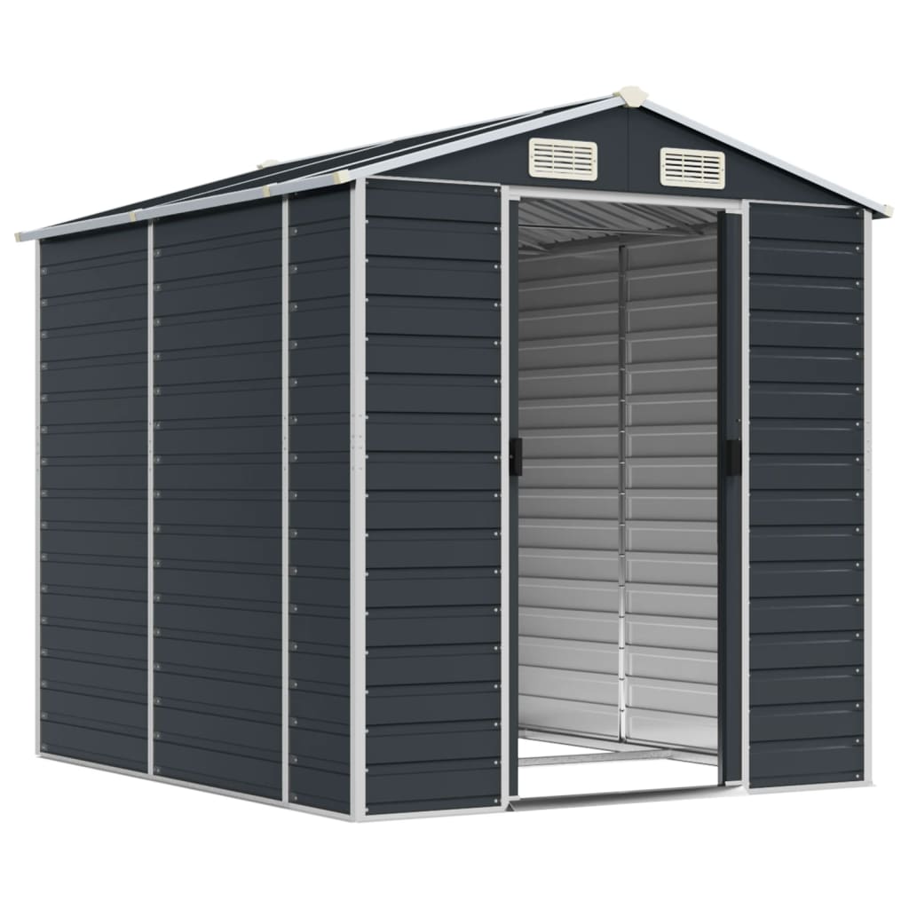 NNEVL Garden Shed Anthracite 191x215x198 cm Galvanised Steel-2