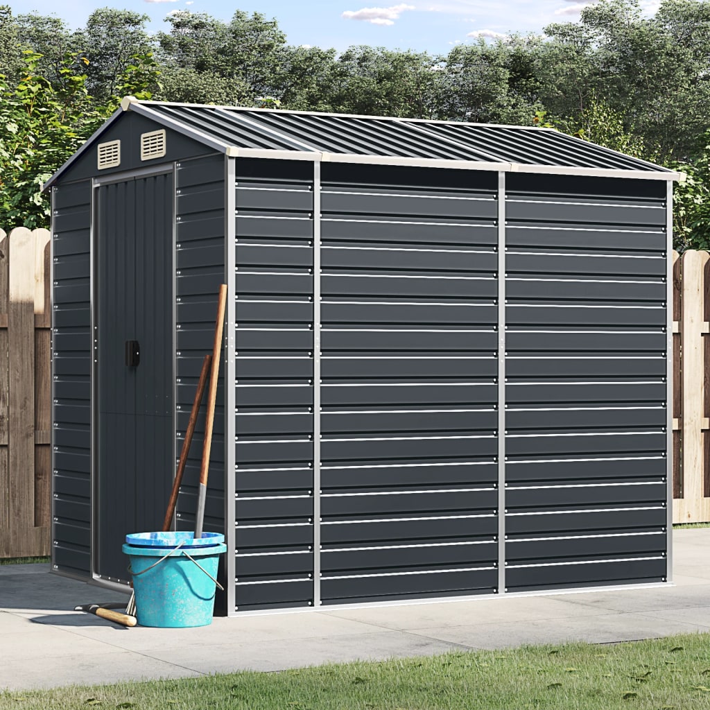 NNEVL Garden Shed Anthracite 191x215x198 cm Galvanised Steel-0