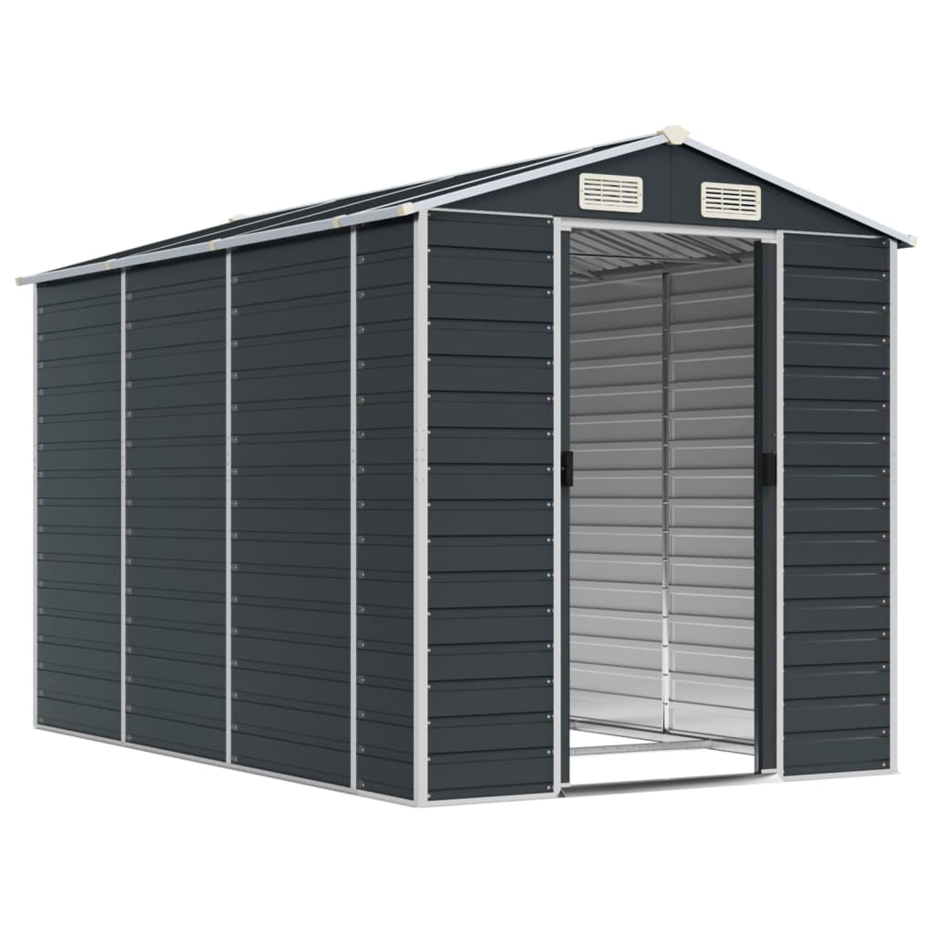 NNEVL Garden Shed Anthracite 191x300x198 cm Galvanised Steel-2