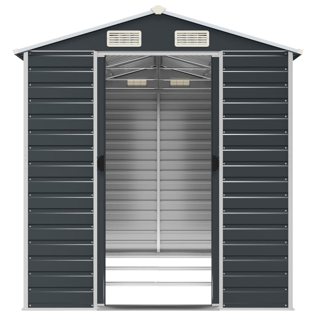 NNEVL Garden Shed Anthracite 191x300x198 cm Galvanised Steel-4