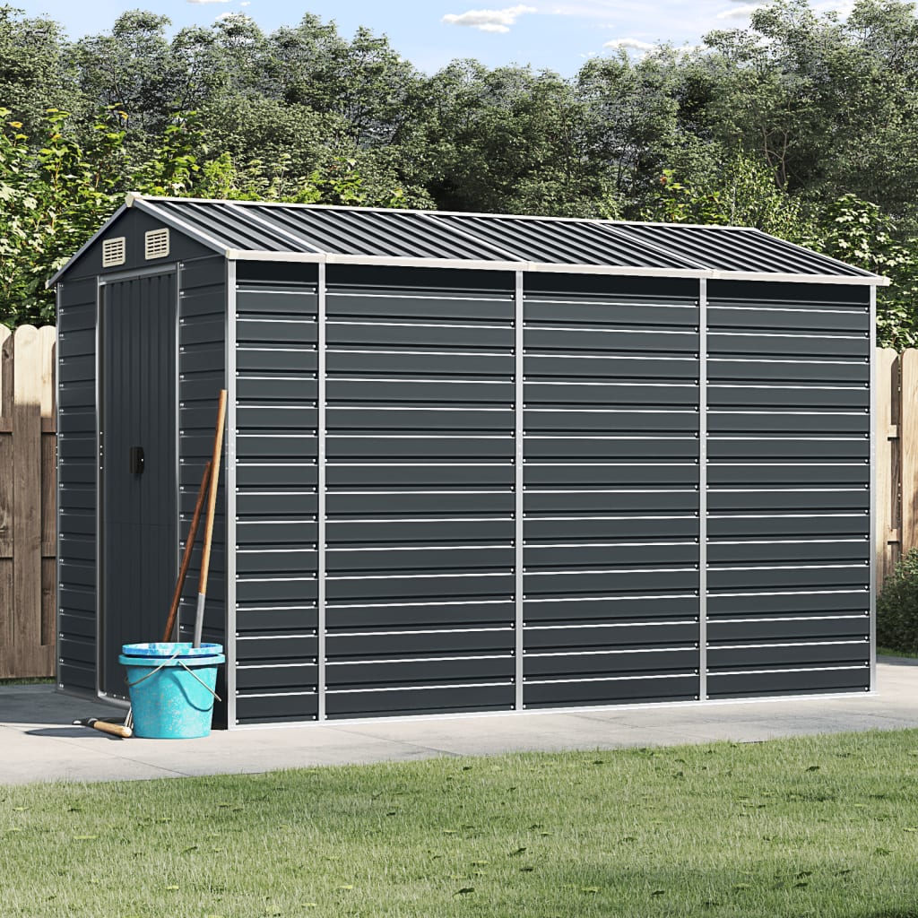 NNEVL Garden Shed Anthracite 191x300x198 cm Galvanised Steel-0
