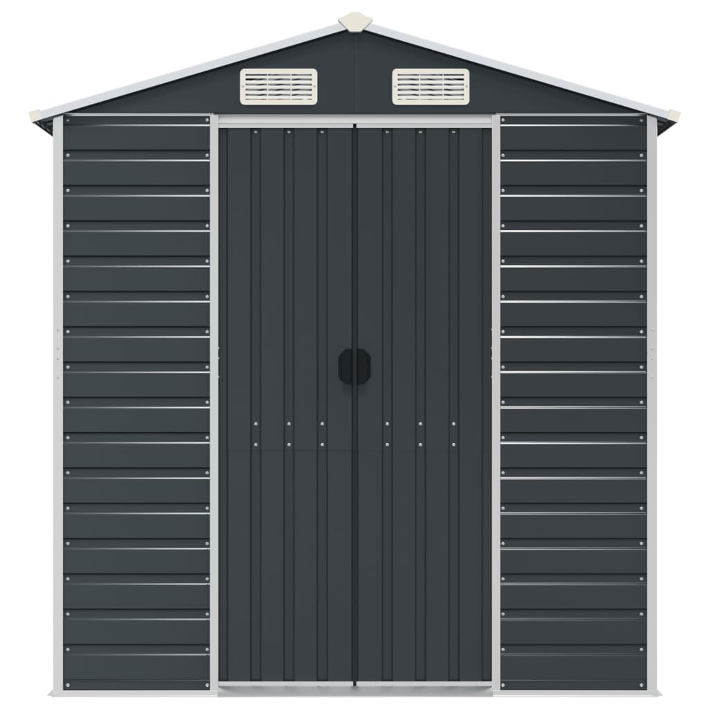 NNEVL Garden Shed Anthracite 191x385x198 cm Galvanised Steel-3