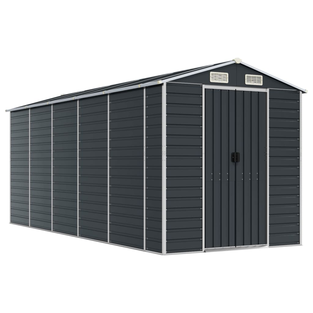 NNEVL Garden Shed Anthracite 191x470x198 cm Galvanised Steel-1